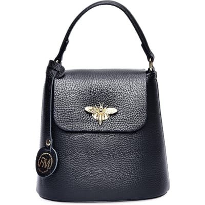 Roberta M Zwart Rundleer Tas