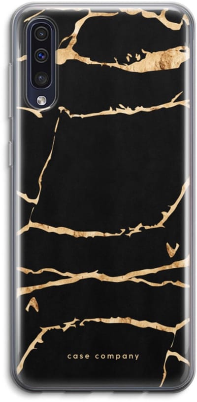 Case Company® - Hoesje geschikt voor Samsung Galaxy A50 hoesje - Gouden marmer - Soft Cover Telefoonhoesje - Bescherming aan alle Kanten en Schermrand