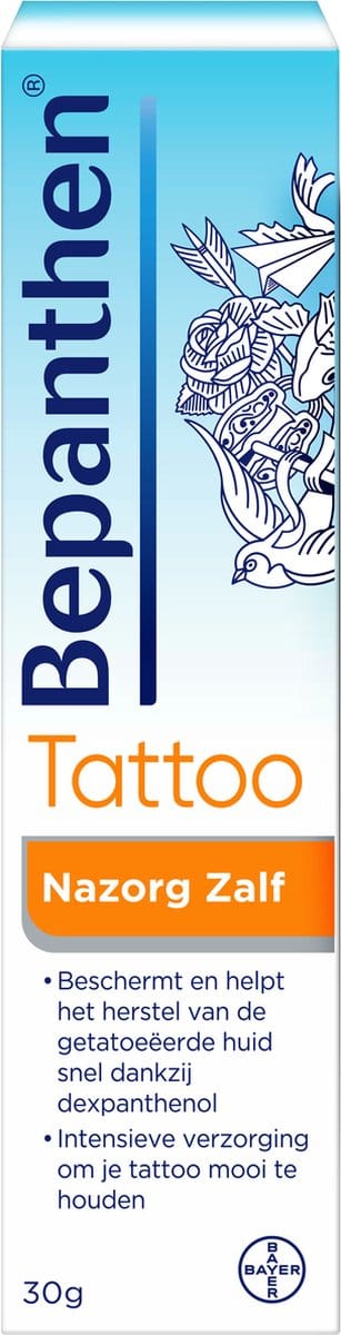 Bepanthen Tattoo Nazorg Zalf 30 gram | Tattoo Creme met Dexpanthenol 5% | Beschermt en Herstelt Getatoeëerde Huid