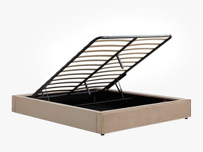 Vente-unique Bedbodem met opbergruimte 180 x 200 cm in corduroy - Beige - KARESO van YSMÉE