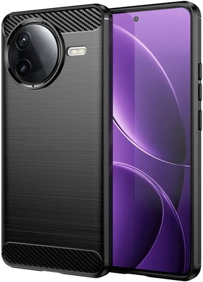 Geborsteld TPU Hoesje Geschikt voor Xiaomi Poco F7 Pro | Beschermhoes | Back Cover | Flexibel TPU | Stijlvol Carbon | Dun | Zwart