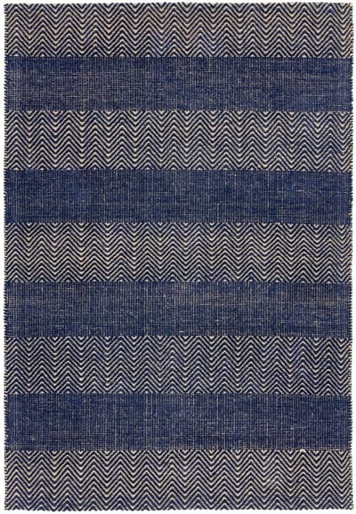Easy Living - Ives-Navy-Blue Vloerkleed - 160x230  - Rechthoek - Laagpolig Tapijt - Modern - Beige, Blauw