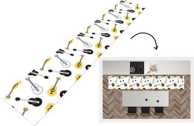 Keukenloper - Loper keuken - Gitaar - Patronen - Instrumenten - 300x50 cm - Keukenloper vinyl