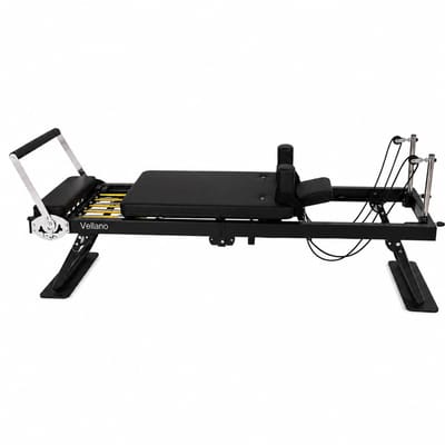 Vellano Pilates Reformer – Inklapbare Pilates Bank voor Thuis – Verstelbaar Pilates Board – Full Body Workout – Inclusief Pilates Sokken