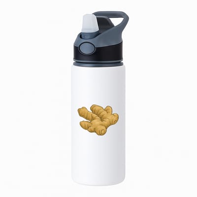 Hacebo® - Gembers waterfles met rietje zwart - Gember - Groente liefhebbers - Wortelknol - Gemberwortel - water fles - 650ML
