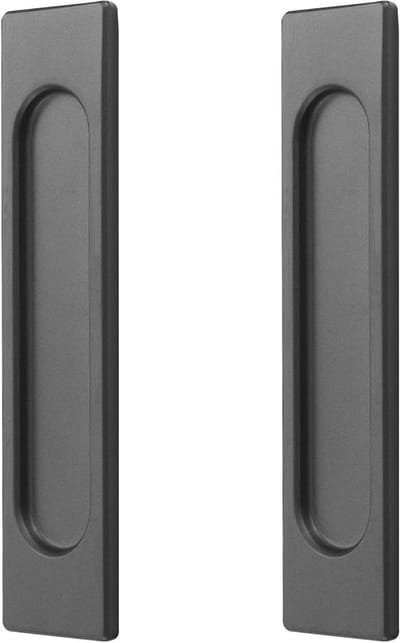 Set van 2 Zelfklevende Hoekige Deurgrepen voor Schuifdeuren, Kastdeuren en Laden - Aluminium, Grijs, 148mm, Geen Boren Nodig, Eenvoudige Installatie