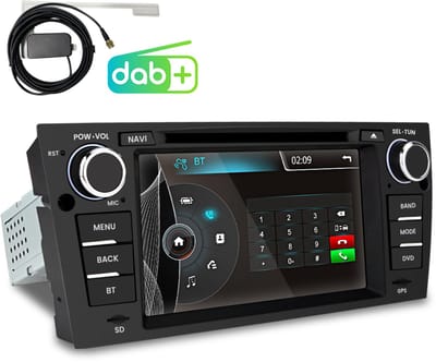 Junsun Android Autoradio met CD DVD DAB+ - Geschikt Voor BMW E90 E91 E92 E93 Accessoires, Draadloze CarPlay, 7-inch Touchscreen, Bluetooth, GPS-navigatiesysteem, WiFi, RDS, Stuurwielbediening, DSP, 2GB+32GB, Plug & Play FM Radio
