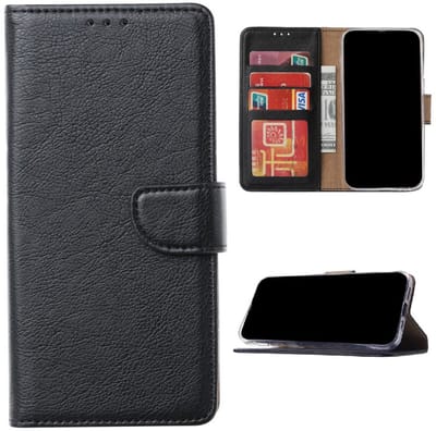 Bookcase Telefoonhoesje Geschikt voor iPhone 16 - Hoesje - Ruimte voor 3 pasjes - Magneetlipje - Portemonnee - FuturiQ - Zwart