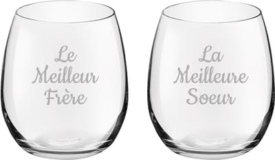 Drinkglas gegraveerd - 39cl - Le Meilleur Frère & La Meilleure Soeur