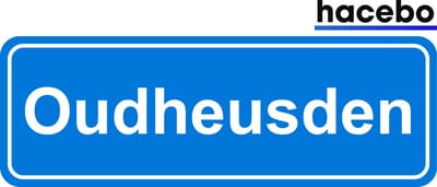 Hacebo - Plaatsnaam Sticker - 29x10 CM - Oudheusden sticker - Verkeersborden sticker - grappige cadeaus - Oudheusden