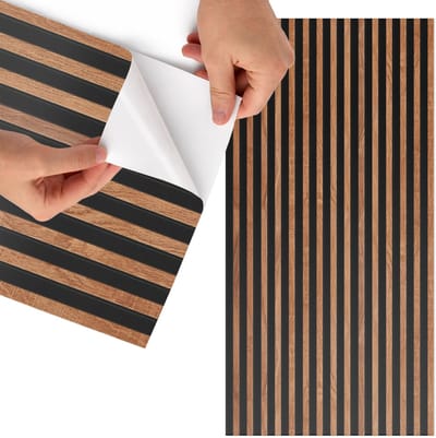 Tulup Meubelfolie - Houten latten Meubelfolie Zelfklevend - 65x130 cm - Bruin Meubelfolie - Decoratiefolie - Modern Meubelfolie - Meubel Wrap Folie - Woonkamer decoratie - Texturen