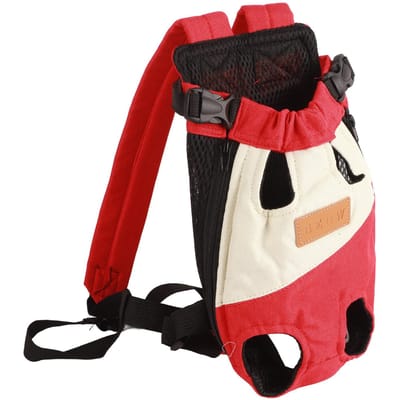 Sac à dos à Double épaule pour animaux de compagnie, sac à dos Portable à 4 pattes pour chien et chat, pour la marche et les voyages en plein air White and Red black
