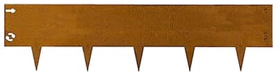 Cortenstaal borderrand 27.5 x 100 cm - tuinborder/gazonrand - met pinnen - koppelbaar - per stuk