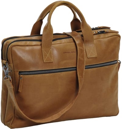 Daniel Ray Gisborne Leren Laptoptas 17 inch - Cognac