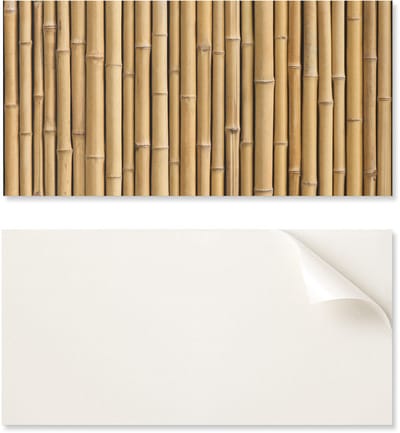 Verlijmd PVC-paneel met een motief, perfect voor de hal, 100x50 cm, natuurlijke bamboestructuur.