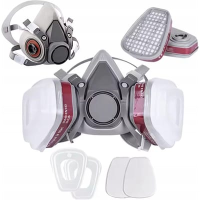 Rosfix Beschermmasker Halfmasker 6200 - Comfortabel Siliconen - 2 Filterhouders, 2 Katoenen