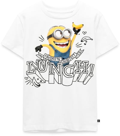 Minions Met Banaan Mijn Favoriete Thema Is Lunch Premium T Shirt Kinderen