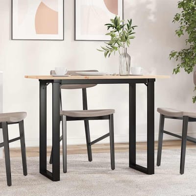 vidaXL - Eettafel - O-frame - 100x50x75 - cm - massief - grenenhout - en - staal