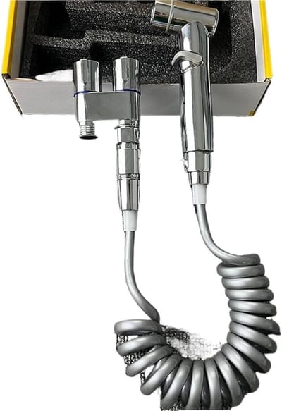 Draagbare Bidet Sproeier - Handdouche Toilet - Hygiënisch Reinigen - Eenvoudige Bediening - 10mm Interface - Zilver