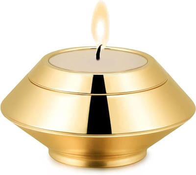 Mini Urn - As Houder - Herinnering Bewaren - Met Kaars - 3.1 x 1.55 Inch - Zilverkleurig