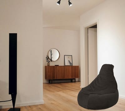 Bobbel Home Stoel Zitzak Ribstof - Zitzakfauteuil - Woonkamerzitzak – Zwart – Junior – Voor Binnen