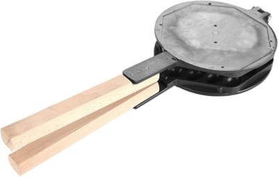 Wafelijzer Plaat - Eierbal Pan - Thuis Gebruik - Antiaanbak Coating - 30 x 22 cm - Zwart