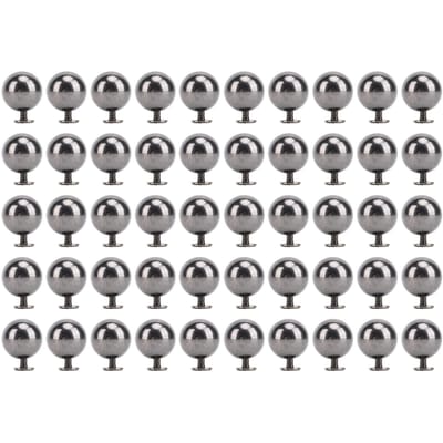 50 Set Bolklinknagelset IJzer Massief 10mm Diameter Bolnopset met 6mm Schroeven voor Leerbewerking grijze kleur