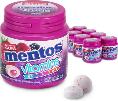 Mentos Gum Vitamins Forest Fruit - Kauwgom - Suikervrij - 8x45stuks