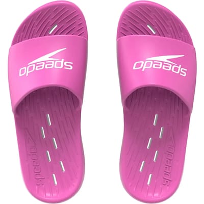 Speedo Slide Badslippers Dames - Slippers Dames met Waterafvoer in het Voetbed - Sneldrogende Badslippers Dames van Lichtgewicht EVA - Slippers voor Zwembad en Strand - Roze/Wit - Maat 38