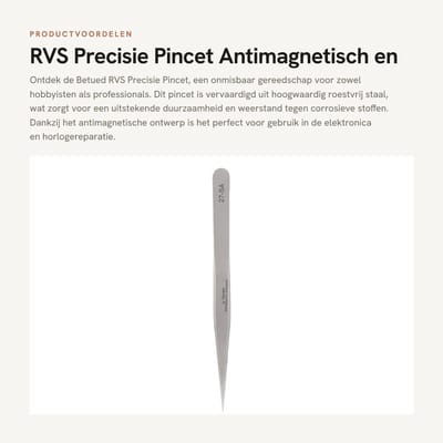 Dailygoods - RVS Precisie Pincet - Antimagnetisch en Zuurvast - Ergonomisch Ontwerp - Precisie Tool - Medisch Gebruik - Voor Nauwkeurige Handelingen -...