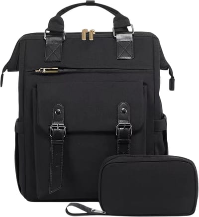 Dames Laptop Rugzak - Laptoptas Dames voor Werk en Reizen – Zakelijke Computer Rugtas met Laptopvak – Geschikt voor 15,6 Inch – Werktas, Reistas en Schoolrugzak voor Dagelijks Gebruik - Zwart