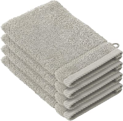 De Witte Lietaer Washandjes Stephanie Dove - 15 x 21 cm - set 4 stuks - Grijs - Katoen