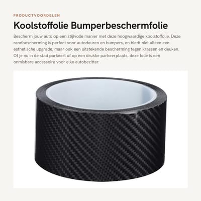 Dailygoods- Koolstoffolie Krasbestendig - Bumperbeschermfolie - Zelfklevend - Waterdicht - Auto-accessoires - 5 cm x 3 meter - Bumperfolie
