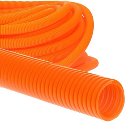 50 meter Kalitec gegolfde buis PPmod NW 8.5 oranje | Gegolfde slang, ongesneden, UV-bestendig | Beschermslang voor kabels | Marten beschermbuis | Buis | Kabelbescherming OD 11,6 mm ID 8,5 mm