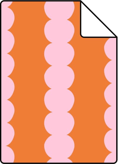 Proefstaal ESTAhome behang grafische print roze en oranje - 26.5 x 21 cm - 131748-S