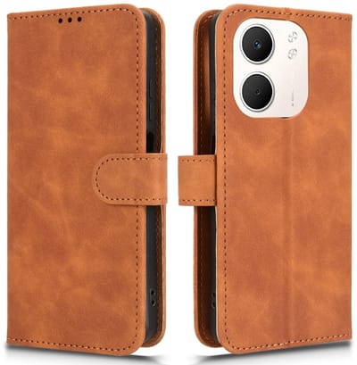 Coverup Hoesje - Geschikt voor OPPO A5x Hoesje - Coverup Book Case - Bruin