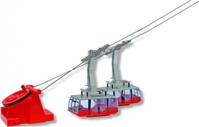 Jägerndorfer - 89293 Pendelbaan Kronos met 2 Gondels - Handbediening - Rood Miniatuur Model - 1:32 - Kerstdorp