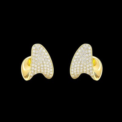 Victoria Valenza Goudkleurige fantasie oorbellen pavé zirkonia stenen – Oorbellen dames – Oorbellen – Oorbellen goud – Gouden oorbellen – Gouden oorbellen dames – zirkonia stenen – Pavé zirkonia stenen
