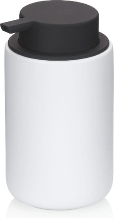 Zeepdispenser, Zeeppomp, 0.3 L, Kunststof, Keramiek met Rubbercoating, Wit - Kela | Sana