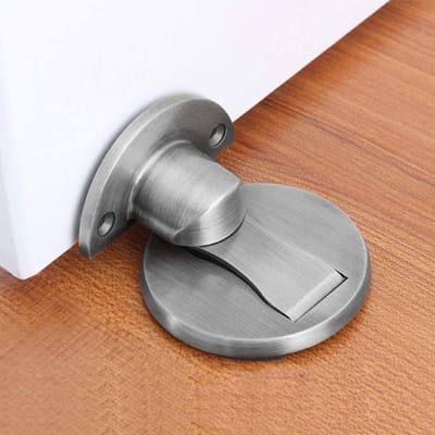 Deurstopper geborsteld satijn nikkel - Vloer metalen magnetische deurvang - Onzichtbare deurhouder roestvrij staal zilver - Zware deurstop Deurstopper