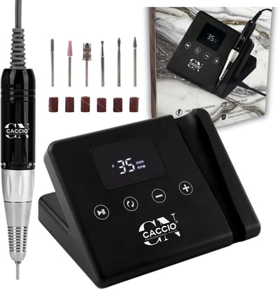 CACCIO® Elektrische Nagelvijl-65W -Zwart 2.0 Premium-35000RPM-Incl.6 nagelbitjes - Nagelvijl - Nagelvijl Elektrische - Manicure en Pedicure Voeten en Handen - Elektrische nagelfrees - Acrylnagels - Gelnagels - Nepnagels-manicure en pedicure set