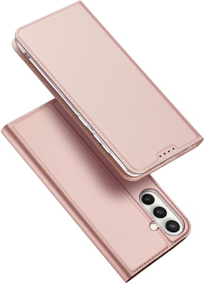 Dux Ducis Geschikt voor Samsung Galaxy S25 FE - Slim bookcase hoesje - Rose Goud