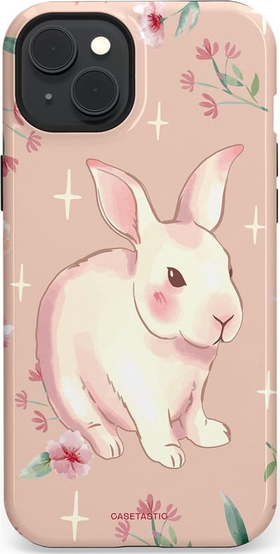 Casetastic Hoesje Geschikt voor Apple iPhone 15 Plus Magsafe - Stijlvolle Beschermende Duo-layer Case - Schattig konijntje