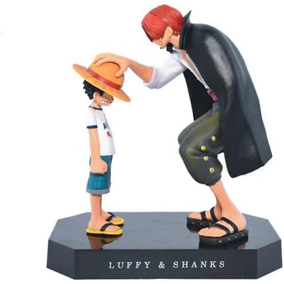 Nieuwe One Piece Anime Figuur Vier Keizers Shanks Strooien Hoed Luffy Actiefiguur One Piece Revible Moment Figuur black