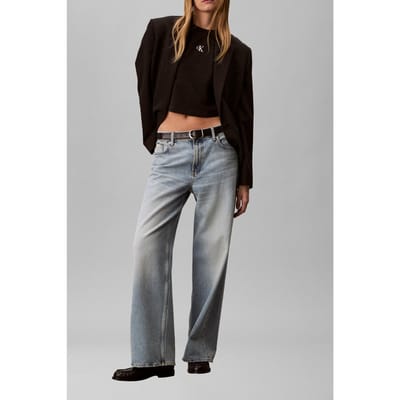 Calvin Klein Ss Logo Cropped Tee Black Taglia: L | Maglie Sportivi Outlet | Donna | Nero