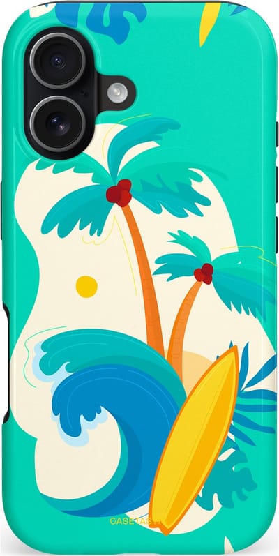 Casetastic hoesje geschikt voor Apple iPhone 17 - MagSafe - Dubbellaagse bescherming - Golvennoot - Fashion Case - Turquoise Crème