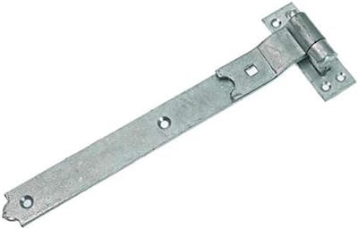 Haak en Band Scharnieren - Deurscharnieren Gegalvaniseerd - Poorten Ophangen - Heavy Duty Offset - 400mm x 45mm - Metallic Grijs