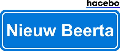 Hacebo - Plaatsnaam Sticker - 29x10 CM - Nieuw Beerta sticker - Verkeersborden sticker - grappige cadeaus - Nieuw Beerta