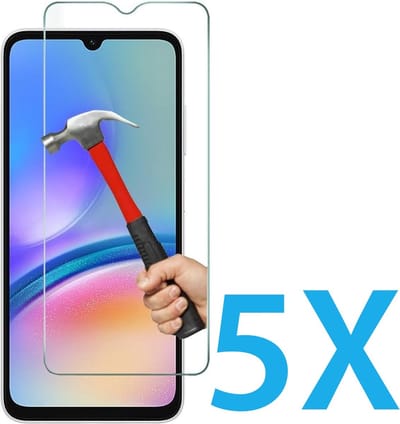 Glasplaatje Geschikt voor: Samsung Galaxy A15 - 5x Screenprotector - screen protector - glas - bescherm - beschermglas