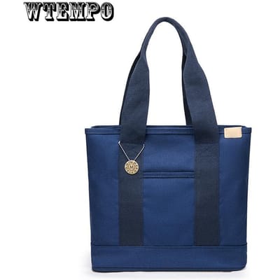 Dameshandtas Hoogwaardige Canvas Tas Bento Tas Dameshandtas Eenvoudig Temperament Draagtas 33*16*30cm marineblauwe kleur